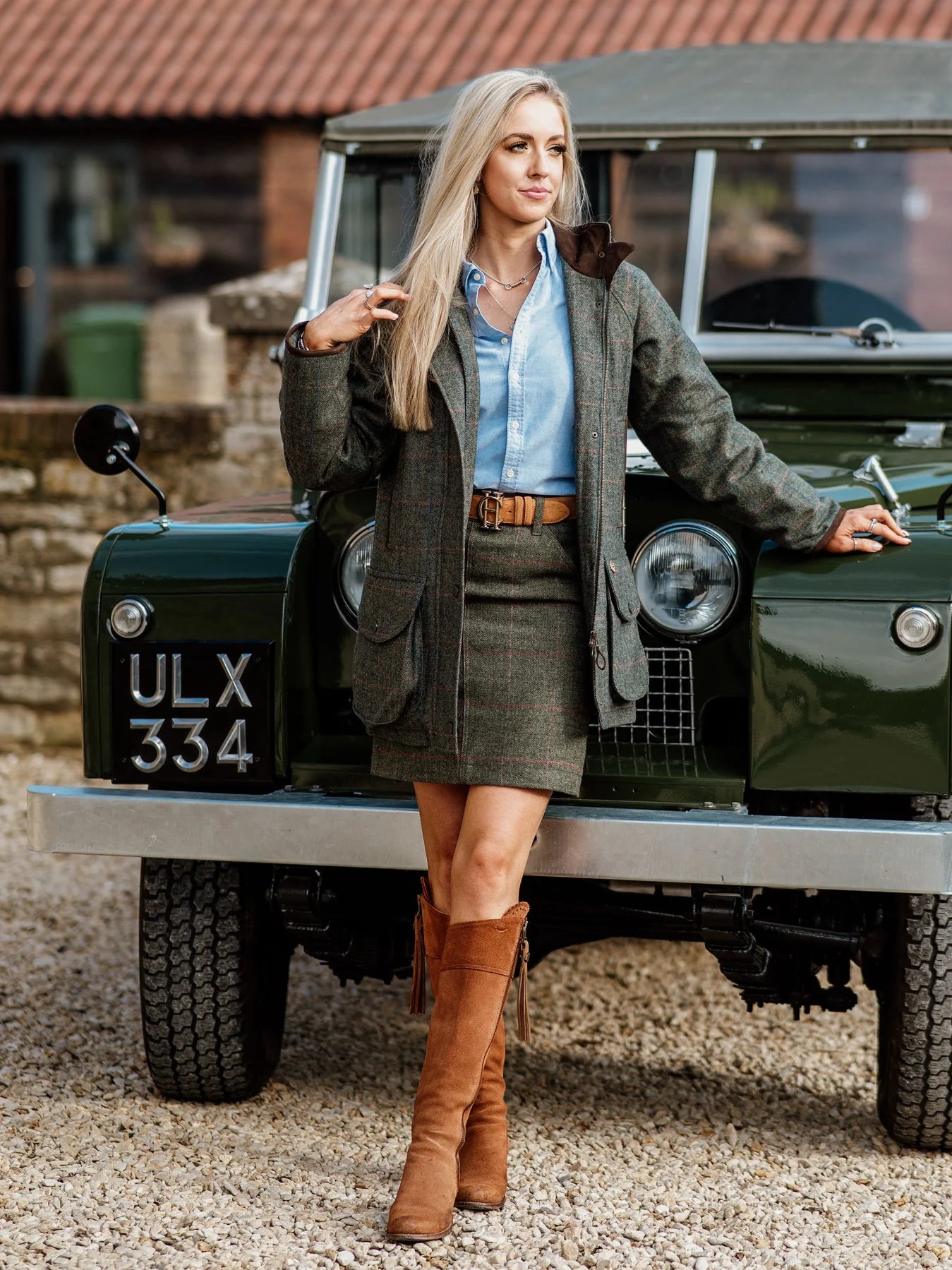 ALAN PAINE - COMBROOK TWEED JAKKE - Heath