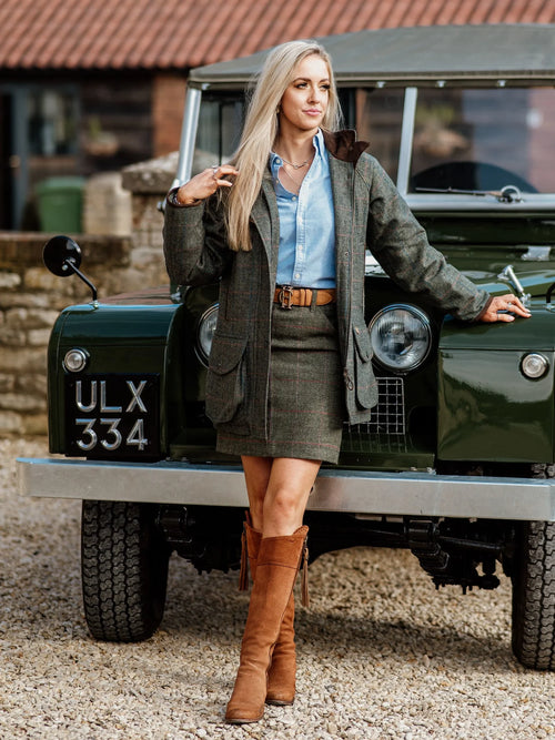 ALAN PAINE - COMBROOK TWEED JAKKE - Heath