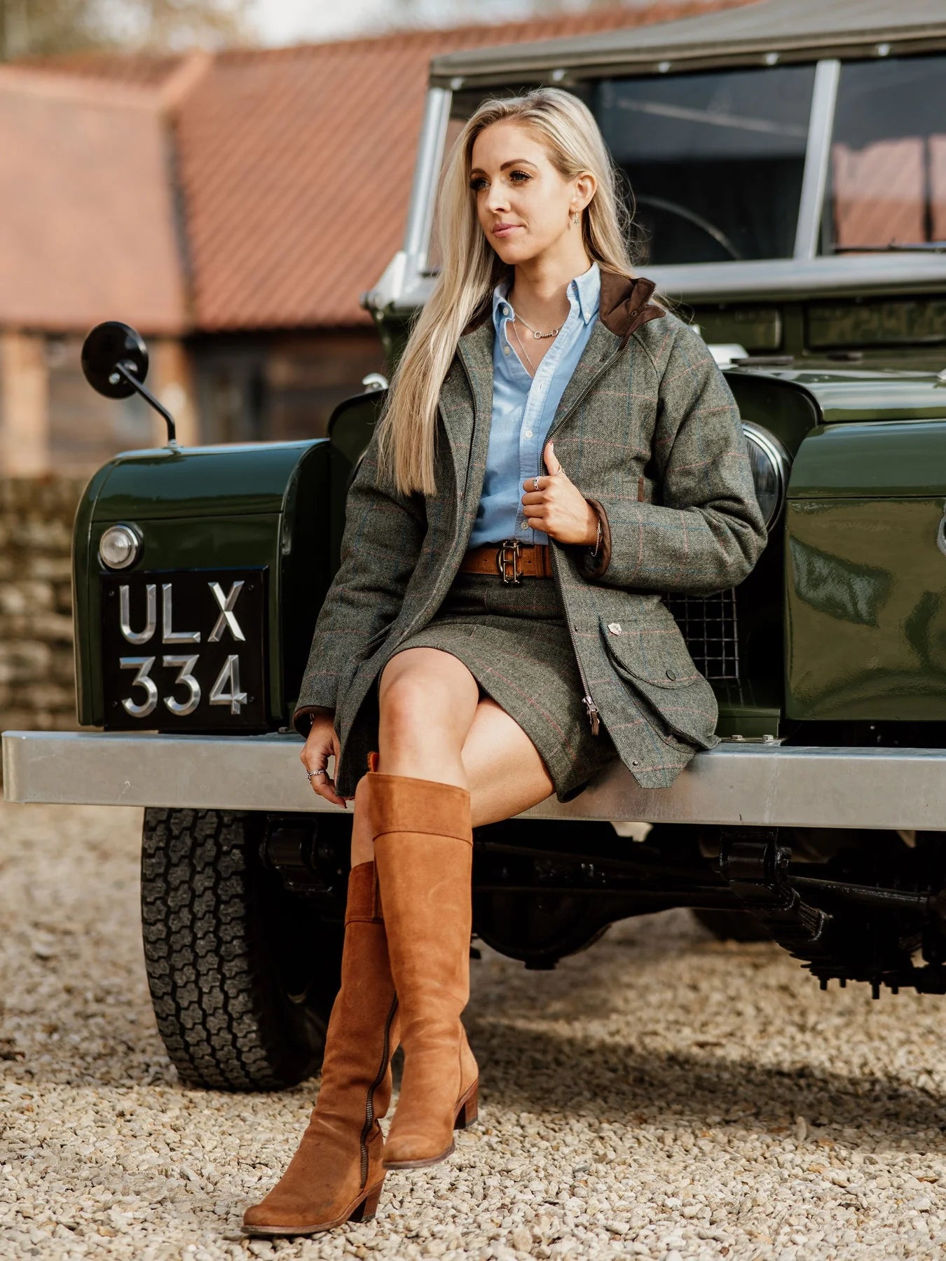 ALAN PAINE - COMBROOK TWEED JAKKE - Heath