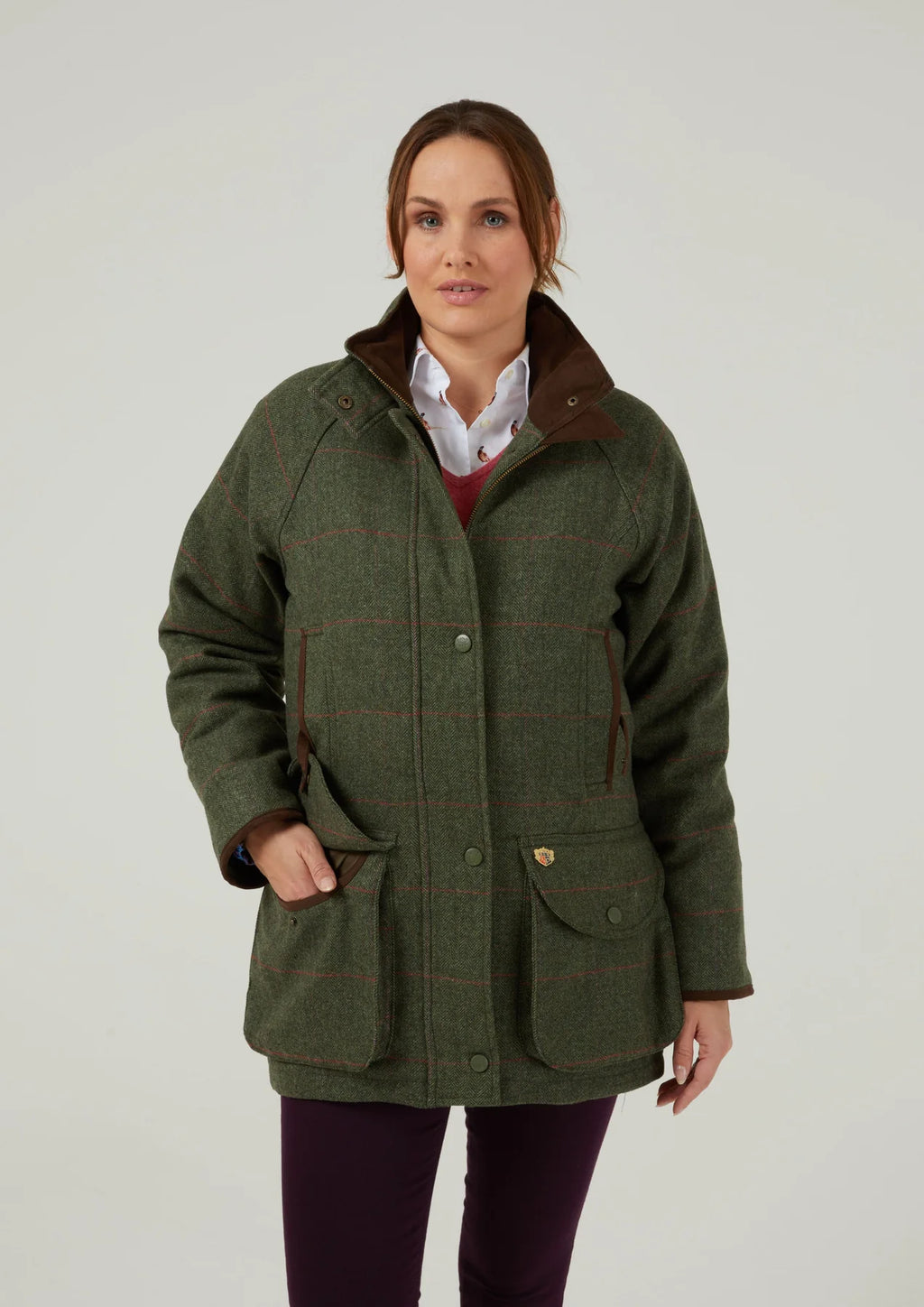 ALAN PAINE - COMBROOK TWEED JAKKE - Heath