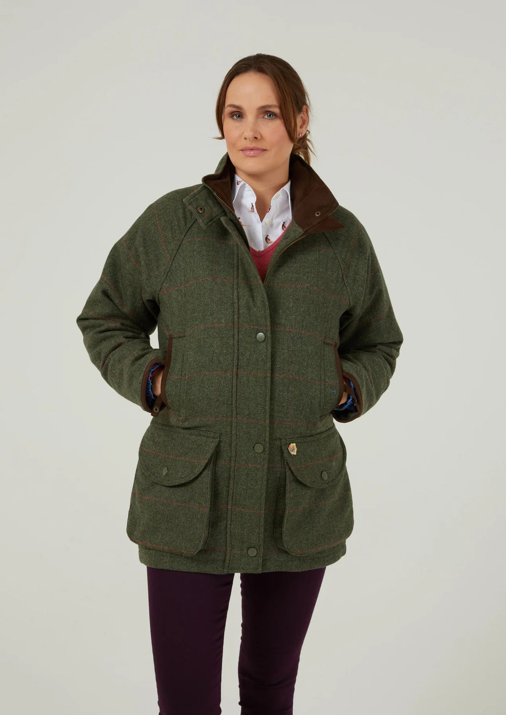 ALAN PAINE - COMBROOK TWEED JAKKE - Heath