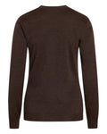 Catrin Lady pullover er produceret i extra fine merinould i en flot mokkabrun farve. Blusen er behagelig og kradser ikke. Med rund hals og lille ribstykke ved hofte- og ærmekanter. Specifikationer Rund hals Modern fit Materiale: 100% extra fine merinould Pleje: Håndvask eller skånsom maskinvask 30 grader (uldvaskeprogram) med et uldvaskemiddel Duck Dri Catrin Lady merino pullover _ mokka
