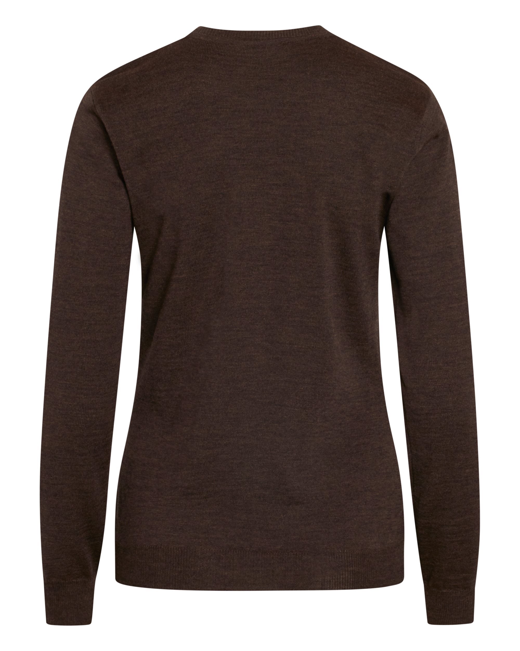 Catrin Lady pullover er produceret i extra fine merinould i en flot mokkabrun farve. Blusen er behagelig og kradser ikke. Med rund hals og lille ribstykke ved hofte- og ærmekanter. Specifikationer Rund hals Modern fit Materiale: 100% extra fine merinould Pleje: Håndvask eller skånsom maskinvask 30 grader (uldvaskeprogram) med et uldvaskemiddel Duck Dri Catrin Lady merino pullover _ mokka