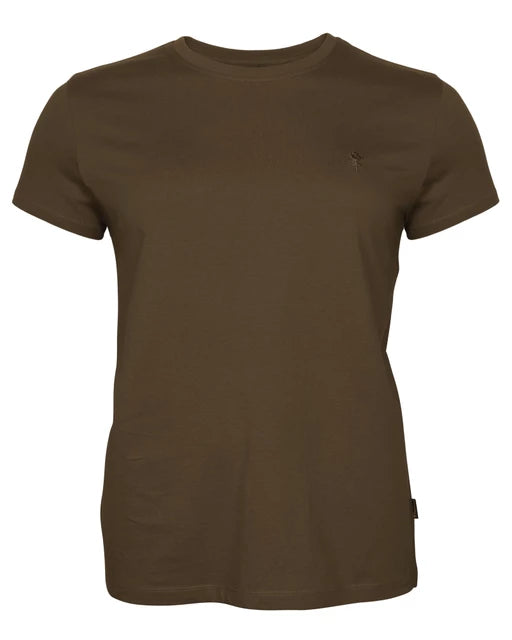 Blød og lækker T-shirt i skønne naturfarver til damer, fås i 3-pak. Fremstillet i 100 % bomuld med en klassisk pasform med rund hals. Lækker basisbeklædning at have på under en trøje, fleece eller jakke. • 100 % bomuld • Rund hals • 3-pak Materiale: 100 % bomuld Vægt: 380 g (størrelse M) Aktivitet: Active Lifestyle, Hiking, Outdoor, Friluftsliv, Allround, Jagt PINEWOOD - 3-pak t-shirt med farverne grøn_brun_khaki