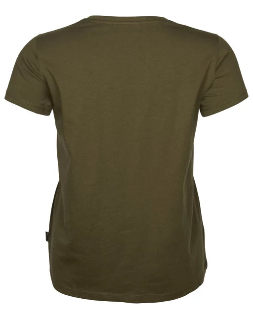 Blød og lækker T-shirt i skønne naturfarver til damer, fås i 3-pak. Fremstillet i 100 % bomuld med en klassisk pasform med rund hals. Lækker basisbeklædning at have på under en trøje, fleece eller jakke. • 100 % bomuld • Rund hals • 3-pak Materiale: 100 % bomuld Vægt: 380 g (størrelse M) Aktivitet: Active Lifestyle, Hiking, Outdoor, Friluftsliv, Allround, Jagt PINEWOOD - 3-pak t-shirt med farverne grøn_brun_khaki