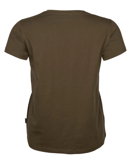 Blød og lækker T-shirt i skønne naturfarver til damer, fås i 3-pak. Fremstillet i 100 % bomuld med en klassisk pasform med rund hals. Lækker basisbeklædning at have på under en trøje, fleece eller jakke. • 100 % bomuld • Rund hals • 3-pak Materiale: 100 % bomuld Vægt: 380 g (størrelse M) Aktivitet: Active Lifestyle, Hiking, Outdoor, Friluftsliv, Allround, Jagt PINEWOOD - 3-pak t-shirt med farverne grøn_brun_khaki