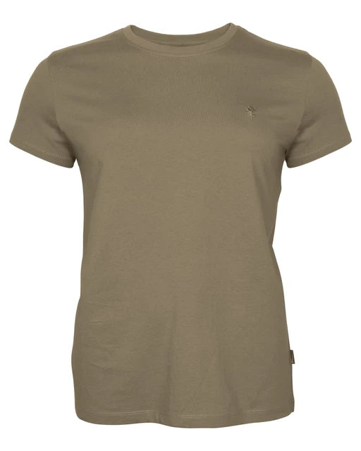 Blød og lækker T-shirt i skønne naturfarver til damer, fås i 3-pak. Fremstillet i 100 % bomuld med en klassisk pasform med rund hals. Lækker basisbeklædning at have på under en trøje, fleece eller jakke. • 100 % bomuld • Rund hals • 3-pak Materiale: 100 % bomuld Vægt: 380 g (størrelse M) Aktivitet: Active Lifestyle, Hiking, Outdoor, Friluftsliv, Allround, Jagt PINEWOOD - 3-pak t-shirt med farverne grøn_brun_khaki