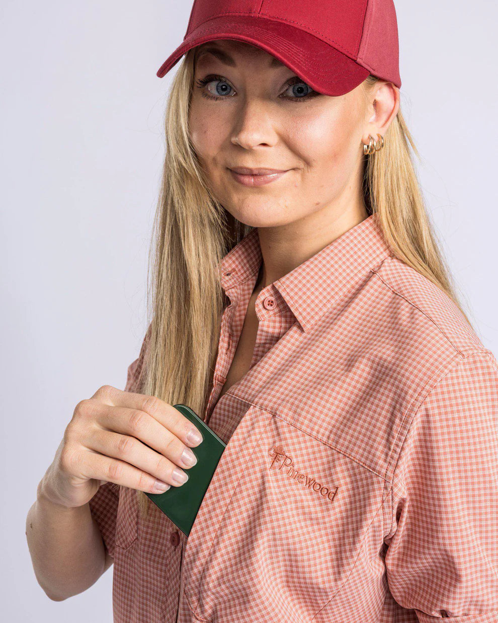 PINEWOOD - insectSafe skjorte_Brick pink & Off white